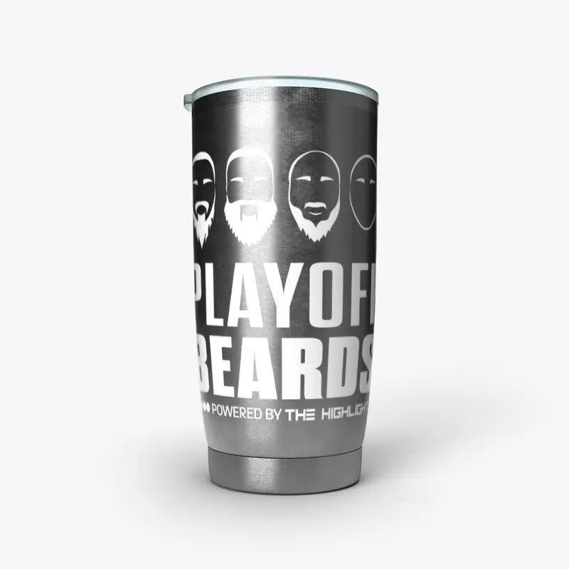 White Playoff Beards Logo